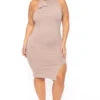 Plus Size Asymmetric Bandage Dress - Mocha 2 Plus Size Asymmetric Bandage Dress - Mocha -Kitchensuppliesdeal 2022 10 12 7037