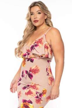 Plus Size Eden Floral Dress- Taupe -Kitchensuppliesdeal 2022 10 12 7181 4816bf6c 243b 4fec 8bd8 443270a3c032
