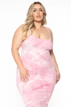 Plus Size Tie Dye Cami Maxi Dress- Mauve -Kitchensuppliesdeal IMG 4752
