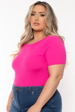 Plus Size Boat Neck Bodysuit - Pink 3 Plus Size Boat Neck Bodysuit - Pink -Kitchensuppliesdeal curvy sense bodysuits plus size boat neck bodysuit pink 32278622961761