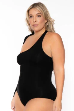 Plus Size Asymmetric Wrap Around Bodysuit - Black 6 Plus Size Asymmetric Wrap Around Bodysuit - Black -Kitchensuppliesdeal curvy sense bralettes and bodysuits plus size asymmetric wrap around bodysuit black 30026295214177