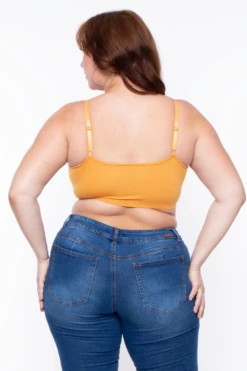 Plus Size Caged Bralette - Ash Mustard -Kitchensuppliesdeal curvy sense bralettes and bodysuits plus size caged bralette ash mustard 29882733002849