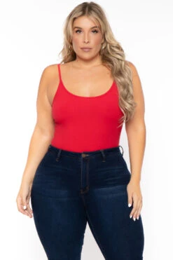 Plus Size Jersey Girl Bodysuit - Red -Kitchensuppliesdeal curvy sense bralettes and bodysuits plus size jersey girl bodysuit red 30026048405601