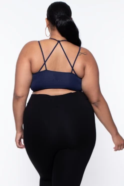 Plus Size Lace Trim Bralette - Navy -Kitchensuppliesdeal curvy sense bralettes and bodysuits plus size lace trim bralette navy 29442432139361