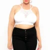 Plus Size Lace Trim Bralette - White 1 Plus Size Lace Trim Bralette - White -Kitchensuppliesdeal curvy sense bralettes and bodysuits plus size lace trim bralette white 29445246058593