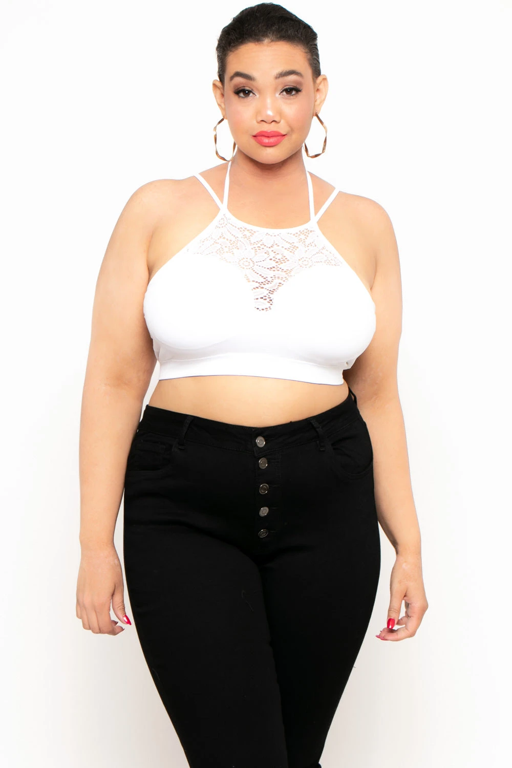 Plus Size Lace Trim Bralette - White Plus Size Lace Trim Bralette - White -Kitchensuppliesdeal curvy sense bralettes and bodysuits plus size lace trim bralette white 29445246058593