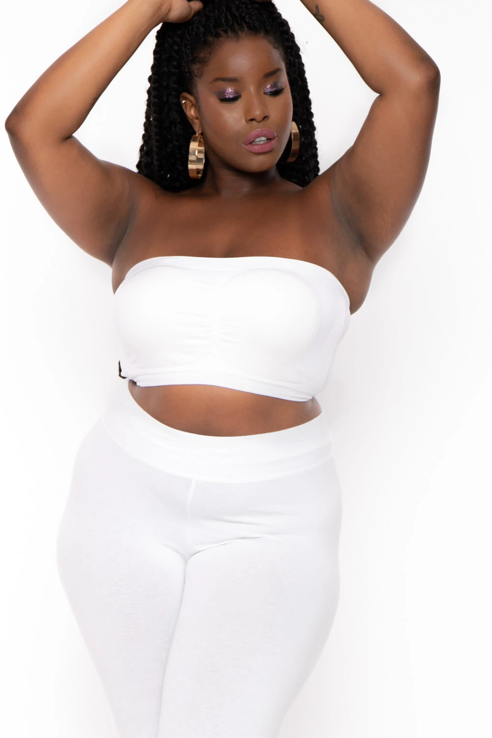 Plus Size Seamless Bandeau Bra - White Plus Size Seamless Bandeau Bra - White -Kitchensuppliesdeal curvy sense bralettes and bodysuits plus size seamless bandeau bra white 30026144317537