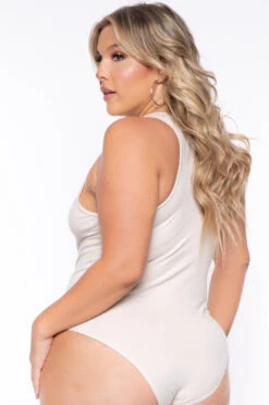 Ambiance Plus Size V-Neck Bodysuit - Nude -Kitchensuppliesdeal curvy sense bralettes and bodysuits plus size v neck bodysuit nude 29448667791457