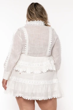 Plus Size Abrianna Embroidered Lace Mini Dress - White -Kitchensuppliesdeal curvy sense dresses plus size abrianna embroidered lace mini dress white 32107110596705