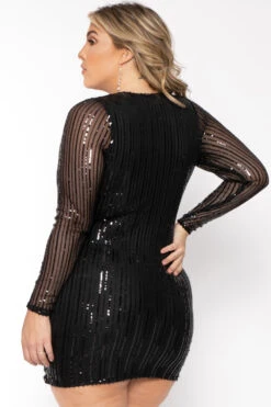 Plus Size Adalena Sequins Dress- Black 5 Plus Size Adalena Sequins Dress- Black -Kitchensuppliesdeal curvy sense dresses plus size adalena sequins dress black 30662252331105