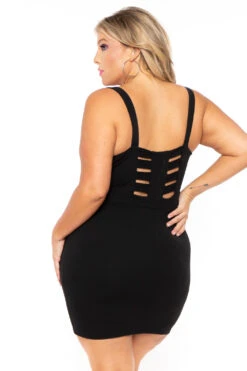 Plus Size Adalyn Caged Dress - Black -Kitchensuppliesdeal curvy sense dresses plus size adalyn caged dress black 30239348097121