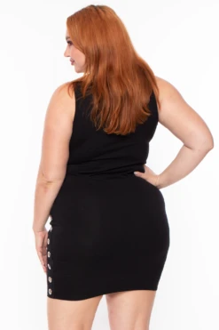 Plus Size Adeline Grommet Dress - Black -Kitchensuppliesdeal curvy sense dresses plus size adeline grommet dress black 30023310180449