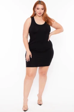 Plus Size Adeline Grommet Dress - Black -Kitchensuppliesdeal curvy sense dresses plus size adeline grommet dress black 30023310770273