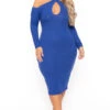 Plus Size Aida Cross Bodycon Dress - Royal Blue 1 Plus Size Aida Cross Bodycon Dress - Royal Blue -Kitchensuppliesdeal curvy sense dresses plus size aida cross bodycon dress royal blue 30074180862049