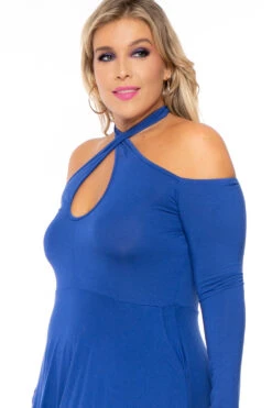 Plus Size Aida Cross Flare Dress - Royal Blue -Kitchensuppliesdeal curvy sense dresses plus size aida cross flare dress royal blue 30210923397217