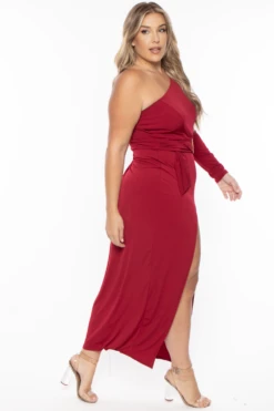 Plus Size Alana Belted Dress - Burgundy -Kitchensuppliesdeal curvy sense dresses plus size alana belted dress burgundy 29259028693089
