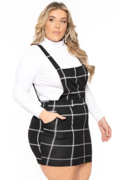 Plus Size Alicia Overall Dress- Black 4 Plus Size Alicia Overall Dress- Black -Kitchensuppliesdeal curvy sense dresses plus size alicia overall dress black 30708424376417
