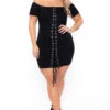 Plus Size Aliz Grommet Bodycon Dress- Black 2 Plus Size Aliz Grommet Bodycon Dress- Black -Kitchensuppliesdeal curvy sense dresses plus size aliz grommet bodycon dress black 29448426586209