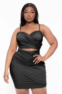 Plus Size Amanda Front Wrap Dress - Black 4 Plus Size Amanda Front Wrap Dress - Black -Kitchensuppliesdeal curvy sense dresses plus size amanda front wrap dress black 31729076109409