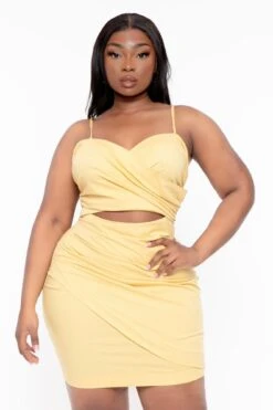 Plus Size Amanda Front Wrap Dress - Mustard 5 Plus Size Amanda Front Wrap Dress - Mustard -Kitchensuppliesdeal curvy sense dresses plus size amanda front wrap dress mustard 31640966791265