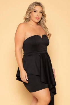 Plus Size Amara Ruffle Bodycon Dress- Black 4 Plus Size Amara Ruffle Bodycon Dress- Black -Kitchensuppliesdeal curvy sense dresses plus size amara ruffle bodycon dress black 29593074139233