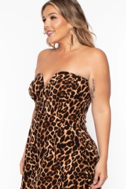 Plus Size Amaryllis Leopard Flare Dress - Brown -Kitchensuppliesdeal curvy sense dresses plus size amaryllis leopard flare dress brown 29883542929505