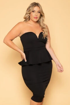 Plus Size Amelie Peplum Bodycon Dress- Black 3 Plus Size Amelie Peplum Bodycon Dress- Black -Kitchensuppliesdeal curvy sense dresses plus size amelie peplum bodycon dress black 29593115361377