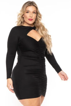 Plus Size Amry Bodycon Cutout Dress - Black -Kitchensuppliesdeal curvy sense dresses plus size amry bodycon cutout dress black 30336908197985