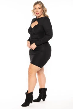 Plus Size Amry Bodycon Cutout Dress - Black -Kitchensuppliesdeal curvy sense dresses plus size amry bodycon cutout dress black 30336909148257