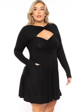 Plus Size Amry Flare Cutout Dress - Black -Kitchensuppliesdeal curvy sense dresses plus size amry flare cutout dress black 30103262396513