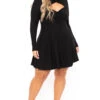 Plus Size Amry Flare Cutout Dress - Black 1 Plus Size Amry Flare Cutout Dress - Black -Kitchensuppliesdeal curvy sense dresses plus size amry flare cutout dress black 30103263182945