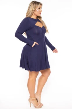 Plus Size Amry Flare Cutout Dress - Navy 4 Plus Size Amry Flare Cutout Dress - Navy -Kitchensuppliesdeal curvy sense dresses plus size amry flare cutout dress navy 30453321302113