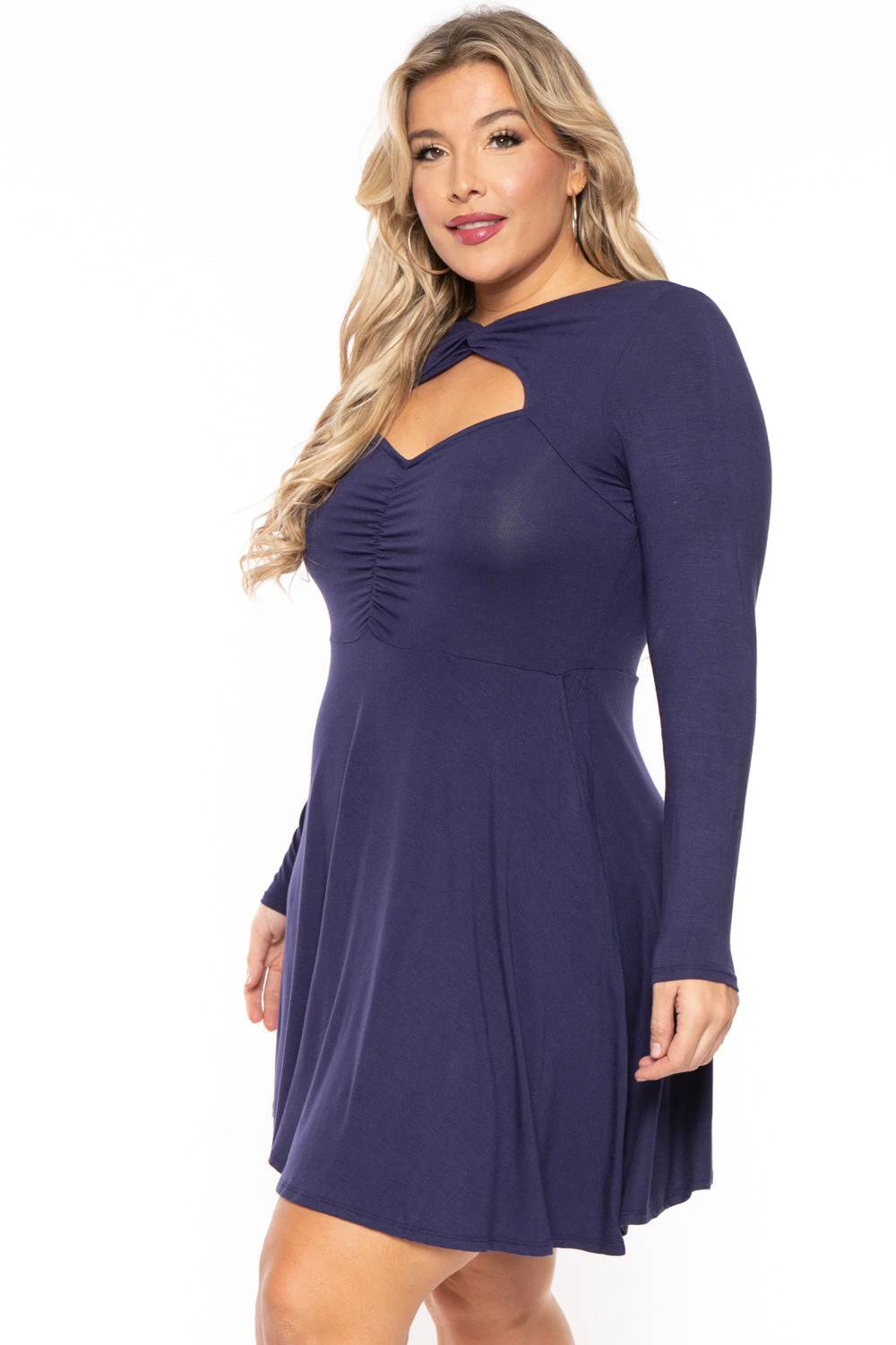 Plus Size Amry Flare Cutout Dress - Navy Plus Size Amry Flare Cutout Dress - Navy -Kitchensuppliesdeal curvy sense dresses plus size amry flare cutout dress navy 30453321498721