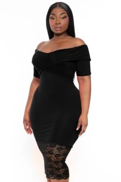 Plus Size Anadora Off The Shoulder Dress- Black 4 Plus Size Anadora Off The Shoulder Dress- Black -Kitchensuppliesdeal curvy sense dresses plus size anadora off the shoulder dress black 32126737154145