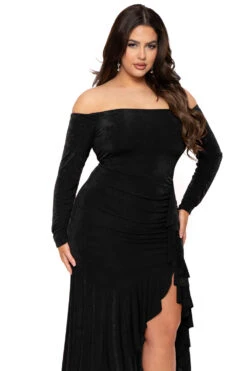 Plus Size Anisa Cascade Ruffle Dress - Black 4 Plus Size Anisa Cascade Ruffle Dress - Black -Kitchensuppliesdeal curvy sense dresses plus size anisa cascade ruffle dress black 30816960708705