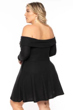 Plus Size Annabell Sweater Flare Dress - Black -Kitchensuppliesdeal curvy sense dresses plus size annabell sweater flare dress black 30714768523361