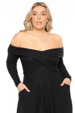 Plus Size Annabell Sweater Flare Dress - Black -Kitchensuppliesdeal curvy sense dresses plus size annabell sweater flare dress black 30714768818273