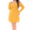 Plus Size Annabell Sweater Flare Dress - Mustard 2 Plus Size Annabell Sweater Flare Dress - Mustard -Kitchensuppliesdeal curvy sense dresses plus size annabell sweater flare dress mustard 30714822557793