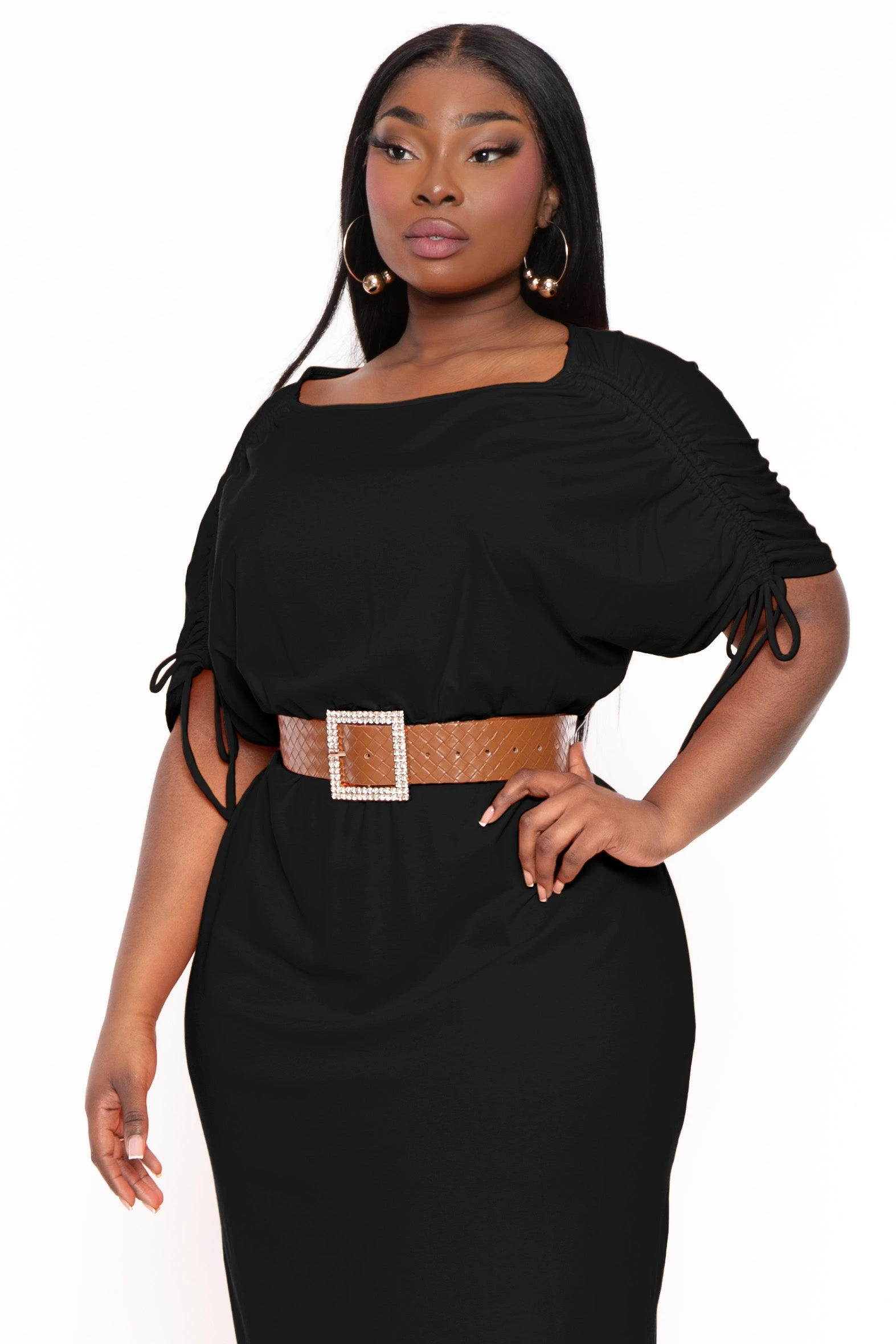 Plus Size Annette Shoulder Ruching Maxi Dress - Black Plus Size Annette Shoulder Ruching Maxi Dress - Black -Kitchensuppliesdeal curvy sense dresses plus size annette shoulder ruching maxi dress black 32126805442657