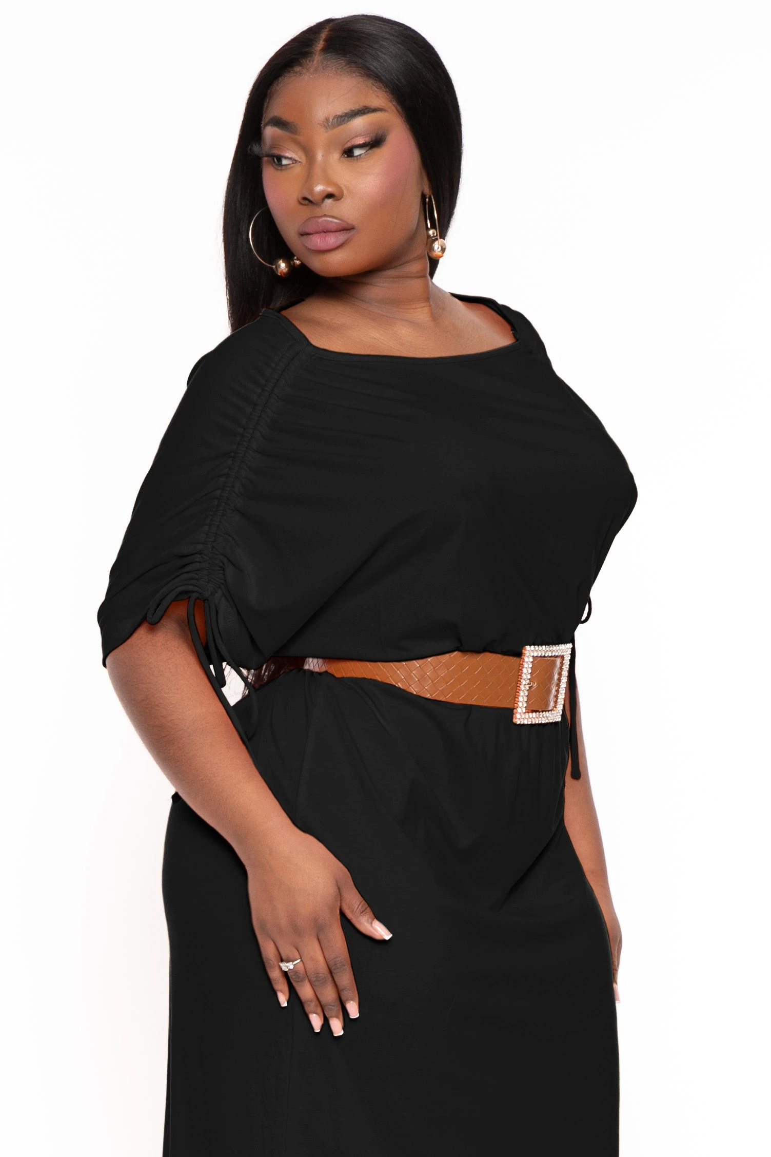Plus Size Annette Shoulder Ruching Maxi Dress - Black Plus Size Annette Shoulder Ruching Maxi Dress - Black -Kitchensuppliesdeal curvy sense dresses plus size annette shoulder ruching maxi dress black 32126805475425