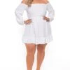 Plus Size Arabella Off The Shoulder Dress - White 2 Plus Size Arabella Off The Shoulder Dress - White -Kitchensuppliesdeal curvy sense dresses plus size arabella off the shoulder dress white 31604154302561