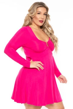 Plus Size Araseli Flare Dress - Fuchsia -Kitchensuppliesdeal curvy sense dresses plus size araseli flare dress fuchsia 31259571847265