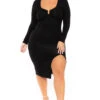Plus Size Araseli Midi Dress - Black 1 Plus Size Araseli Midi Dress - Black -Kitchensuppliesdeal curvy sense dresses plus size araseli midi dress black 30226899861601