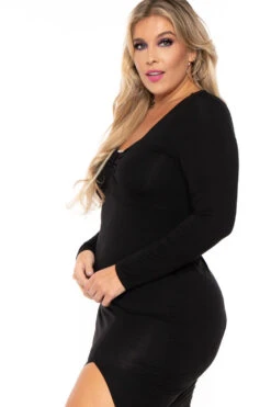 Plus Size Araseli Midi Dress - Black -Kitchensuppliesdeal curvy sense dresses plus size araseli midi dress black 30226900451425