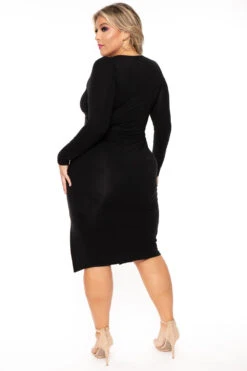 Plus Size Araseli Midi Dress - Black -Kitchensuppliesdeal curvy sense dresses plus size araseli midi dress black 30226901041249