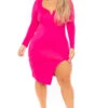 Plus Size Araseli Midi Dress - Fuchsia -Kitchensuppliesdeal curvy sense dresses plus size araseli midi dress fuchsia 30226955042913