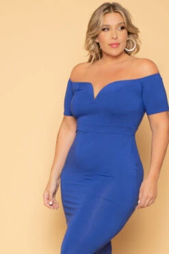Plus Size Ari Bodycon Dress - Royal Blue -Kitchensuppliesdeal curvy sense dresses plus size ari bodycon dress royal blue 29586636111969