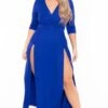 Bluebell Plus Size Aria M-Slit Maxi Dress - Royal Blue 1 Bluebell Plus Size Aria M-Slit Maxi Dress - Royal Blue -Kitchensuppliesdeal curvy sense dresses plus size aria m slit maxi dress royal blue 29883788132449