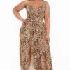 Plus Size Arianna M-Slit Leopard Maxi Dress - Taupe 1 Plus Size Arianna M-Slit Leopard Maxi Dress - Taupe -Kitchensuppliesdeal curvy sense dresses plus size arianna m slit leopard maxi dress taupe 31641009029217