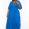 Plus Size Ariella Tiered Maxi Dress - Blue -Kitchensuppliesdeal curvy sense dresses plus size ariella tiered maxi dress blue 31923613204577